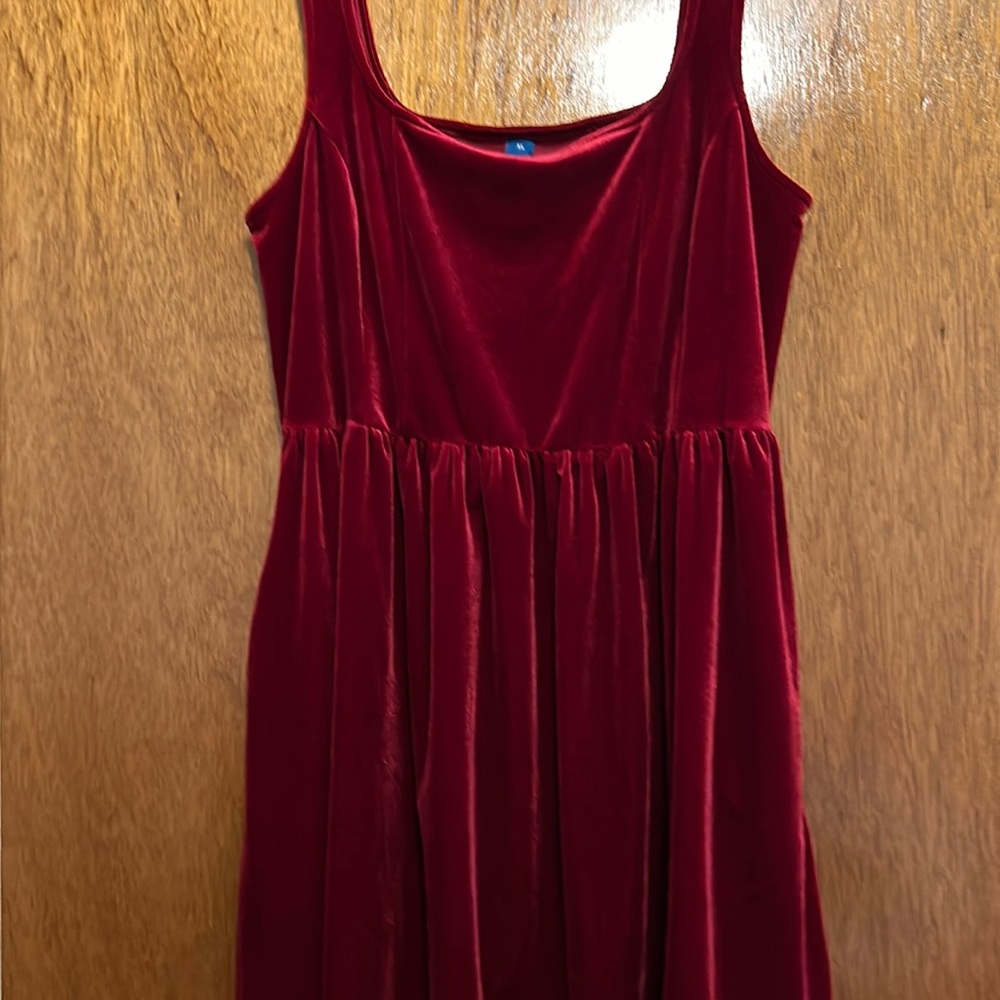 Old navy red velvet mini dress